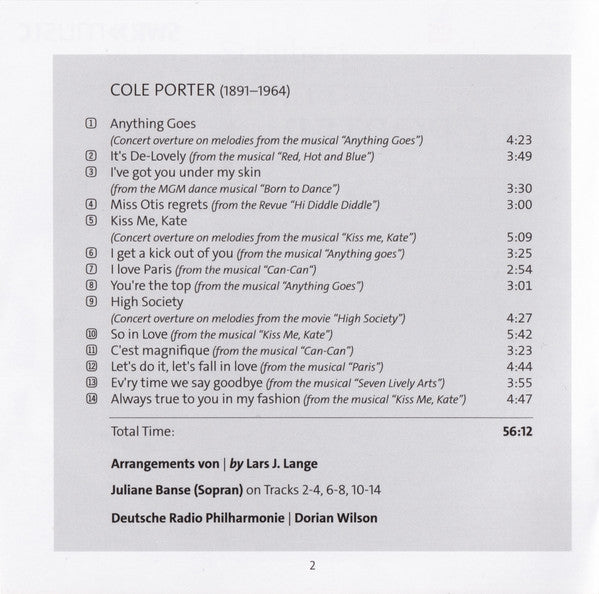 Cole Porter, Juliane Banse, Deutsche Radio Philharmonie Saarbrücken Kaiserslautern, Dorian Wilson : A Celebration – Songs And Melodies From Musicals And Movies (CD, Album)