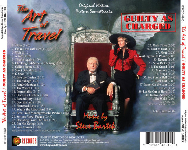 Steve Bartek : The Art Of Travel / Guilty As Charged Original Motion Picture Soundtracks (CD, Ltd)