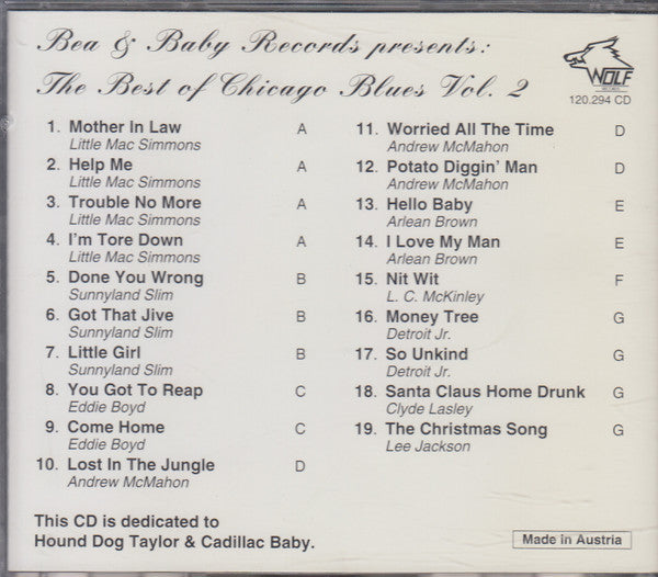 Various : Bea & Baby Records Presents: The Best Of Chicago Blues Vol. 2 (CD, Comp)