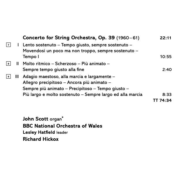Kenneth Leighton, John Scott (10), BBC National Orchestra Of Wales, Richard Hickox : Orchestral Works, Volume 1 (CD)