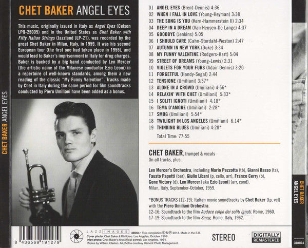 Chet Baker : Angel Eyes (CD, Album, RM, Dig)