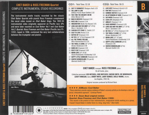 Chet Baker & Russ Freeman : Quartet (2xCD, Comp, RM, Dig)