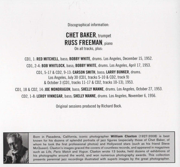 Chet Baker & Russ Freeman : Quartet (2xCD, Comp, RM, Dig)