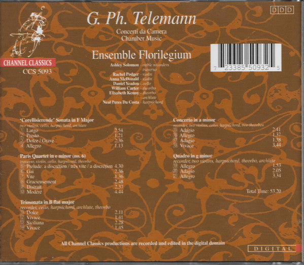 Georg Philipp Telemann, Florilegium : Concerti da Camera (CD, Album)