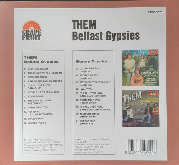 Them (3) : Belfast Gypsies (CD, Album, Mono, RE, RM)