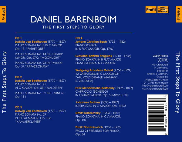 Daniel Barenboim : The First Steps To Glory (4xCD, Comp)