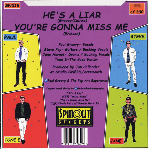 Paul Groovy & The Pop Art Experience : He's A Liar (7", Ltd, Num)