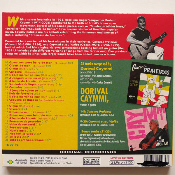 Dorival Caymmi : Canções Praieiras & Caymmi E Seu Violâo (CD, Album, Comp, RE, 2 o)