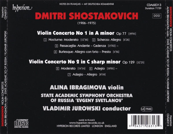 Dmitri Shostakovich, Alina Ibragimova ⬩ Vladimir Jurowski, Russian State Symphony Orchestra : Violin Concertos (CD, Album)