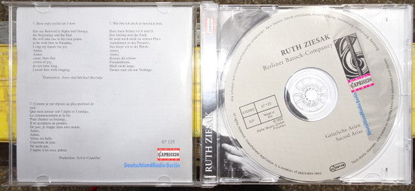 Ruth Ziesak, Christian Geist, Dieterich Buxtehude, Johann Vierdanck, Franz Tunder, Johann Adam Reincken, Christoph Bernhard (2), Thomas Baltzar, Samuel Ebart, Berliner Barock-Compagney : Geistliche Arien (CD)