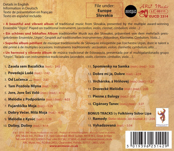 Folklórny Súbor Urpín : Slovakia Songs & Dances (CD, Album)