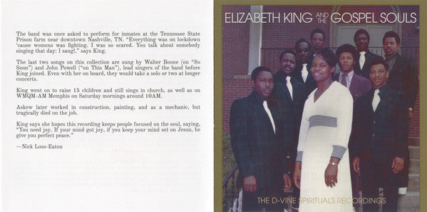 Elizabeth King And The Gospel Souls : The D-Vine Spirituals Recordings (CD, Album, Comp)
