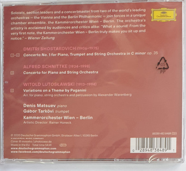 Dmitri Shostakovich · Alfred Schnittke · Witold Lutoslawski - Denis Matsuev, Kammerorchester Wien – Berlin · Gábor Tarkövi : Shostakovich · Schnittke · Lutosławski (CD, Album)