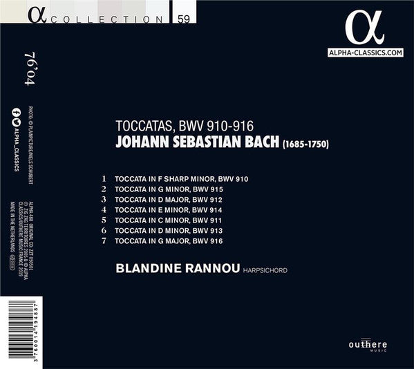 Johann Sebastian Bach, Blandine Rannou : Toccatas, BWV 910 / 916 (CD, Album, RE)