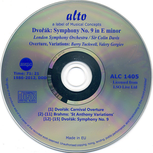 Antonín Dvořák / Johannes Brahms - London Symphony Orchestra, Sir Colin Davis, Barry Tuckwell, Valery Gergiev : Symphony No. 9 'From The New World', Carnival Overture / Variations On A Theme By Haydn (CD, Comp)