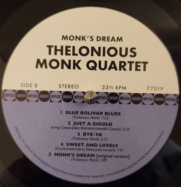 The Thelonious Monk Quartet : Monk's Dream (LP, Album, RE + CD, Album, RE)