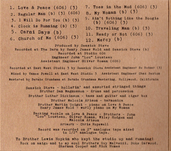Seasick Steve : Love & Peace (CD, Album)