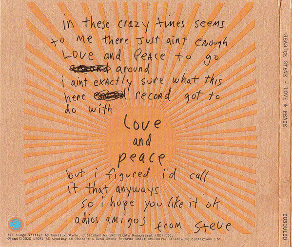 Seasick Steve : Love & Peace (CD, Album)