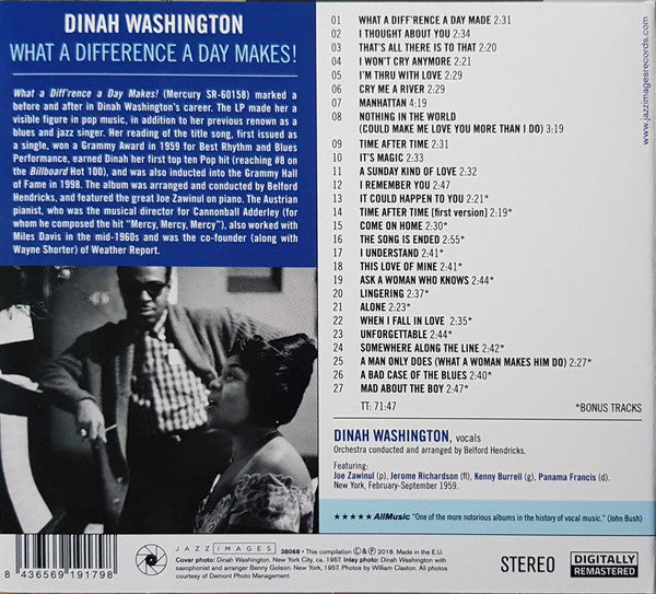 Dinah Washington : What A Diff'rence A Day Makes! (CD, Comp, RE, RM)