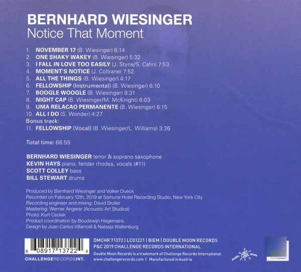 Bernhard Wiesinger : Notice That Moment (CD, Album)
