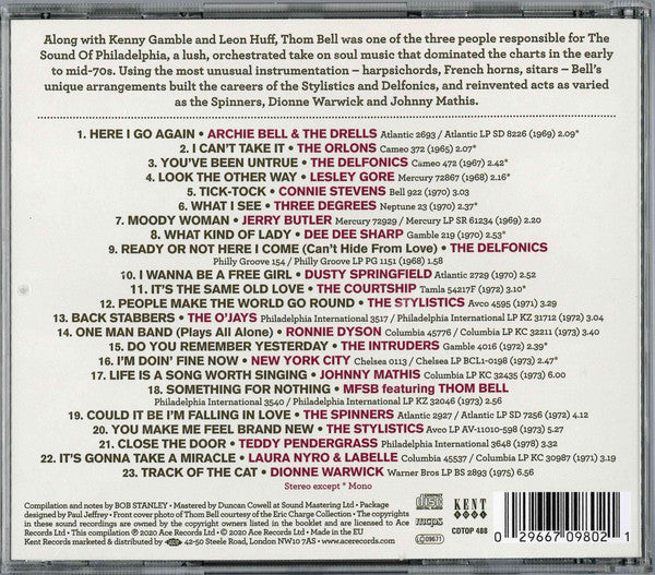 Thom Bell : Ready Or Not (Philly Soul Arrangements & Productions 1965-1978) (CD, Comp, Mono)