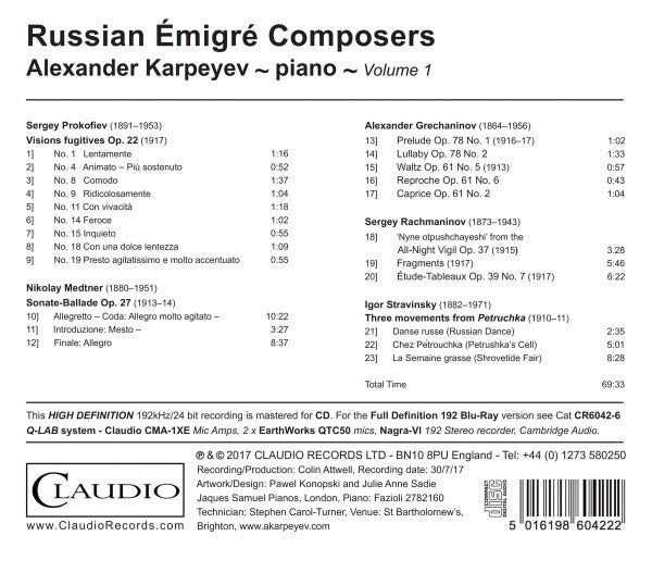 Alexander Karpeyev : Russian Émigré Composers (CDr, Album)