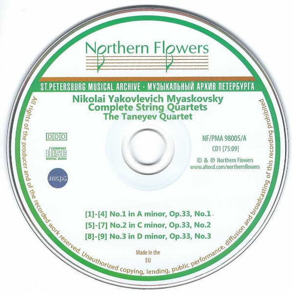 Nikolai Myaskovsky – Taneyev Quartet : Complete String Quartets Nos. 1-13 (5xCD, Comp)