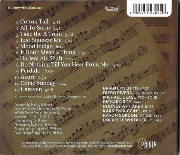 Rodney Whitaker : All Too Soon (The Music Of Duke Ellington) (CD)