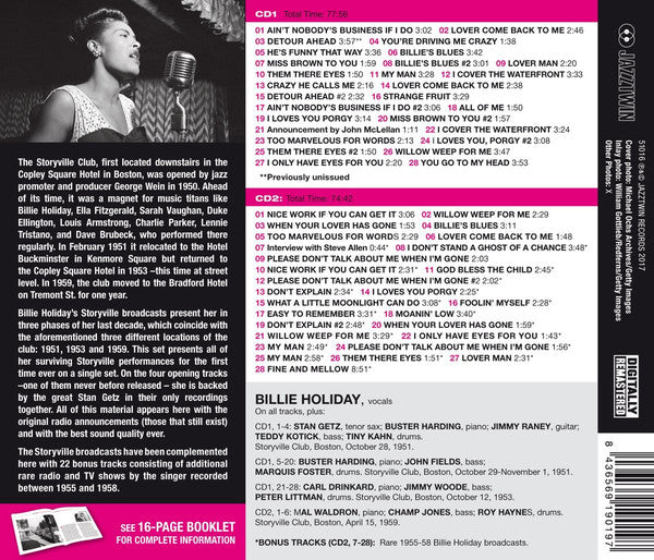 Billie Holiday : The Complete Storyville Broadcasts (2xCD, RM)