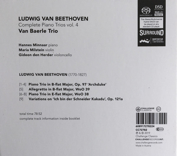 Ludwig van Beethoven, Van Baerle Trio : Complete Piano Trios Vol. 4 (SACD, Hybrid, Multichannel, Album, Sli)