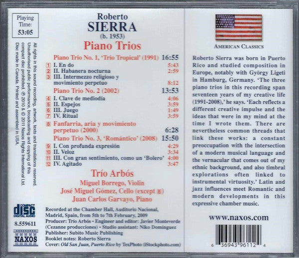 Roberto Sierra – Trío Arbós : Piano Trios • Fanfarria, Aria Y Movimiento Perpetuo (CD, Album)