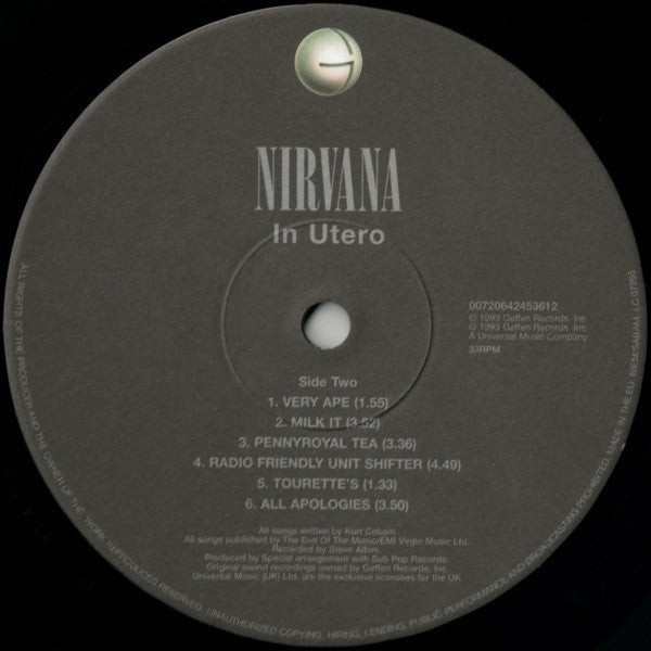 Nirvana : In Utero (LP, Album, RE, RM, 180)