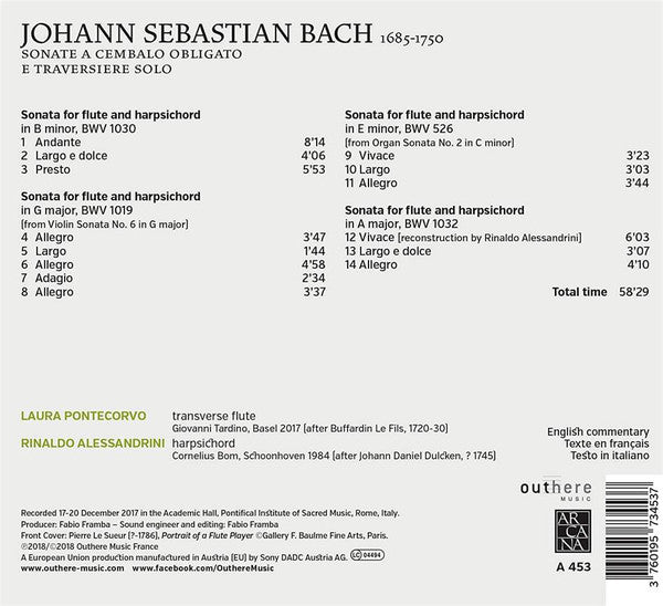 Johann Sebastian Bach, Laura Pontecorvo, Rinaldo Alessandrini : Sonate E Cembalo Obligato E Traversiere Solo (CD, Album)