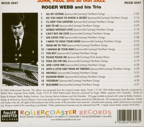 Roger Webb Trio : John, Paul And All That Jazz (CD, Album)