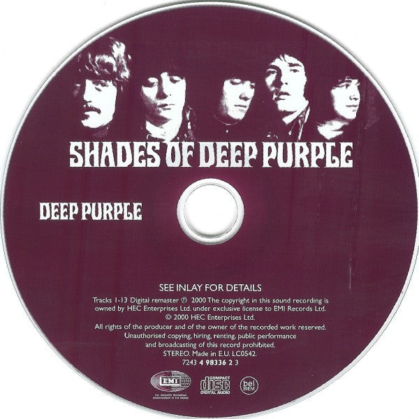 Deep Purple : Shades Of Deep Purple (CD, Album, RE, RM)