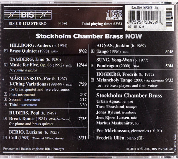 Stockholm Chamber Brass : Now (CD, Album)