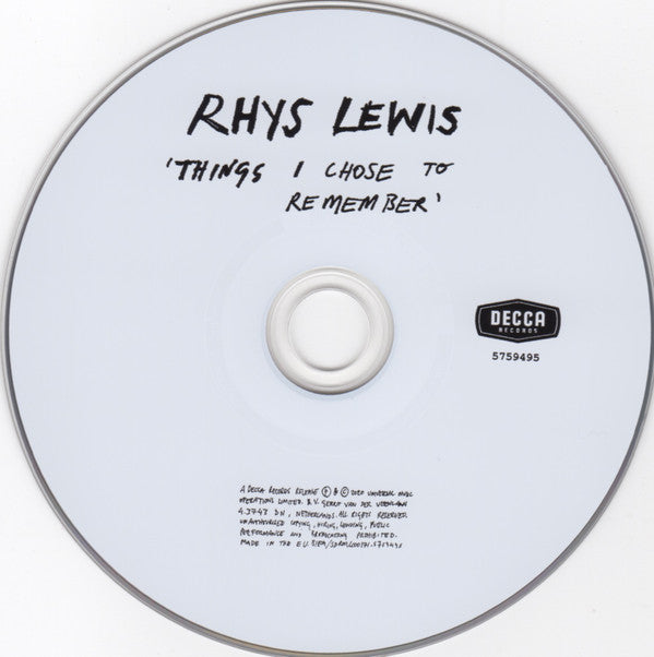 Rhys Lewis (3) : Things I Chose To Remember (CD, Album)