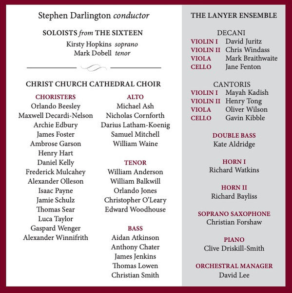 Howard Goodall, The Choir Of Christ Church Cathedral, The Sixteen, The Lanyer Ensemble, Stephen Darlington : Invictus: A Passion (CD, Album)