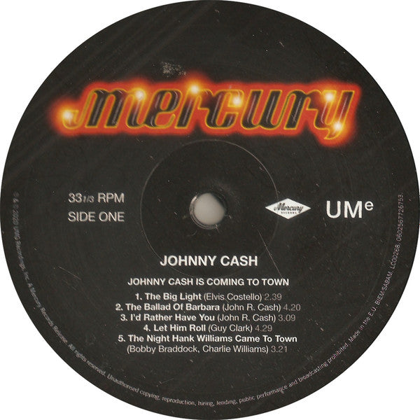 Johnny Cash : Johnny Cash Is Coming To Town (LP, Album, RE, RM)
