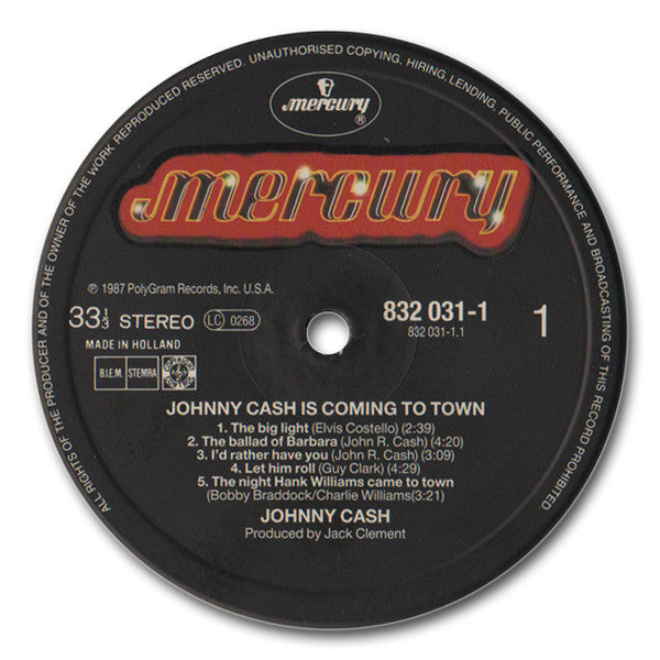 Johnny Cash : Johnny Cash Is Coming To Town (LP, Album, RE, RM)