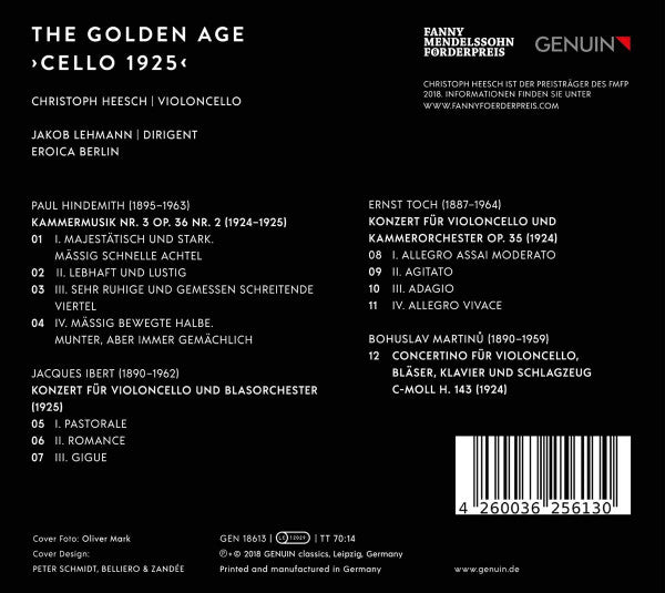 Christoph Heesch, Eroica Berlin, Jakob Lehmann : The Golden Age >Cello 1925< (CD, Album)
