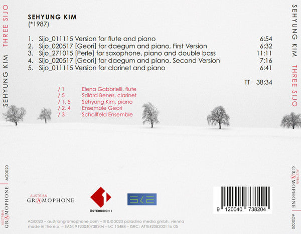 Sehyung Kim : Three Sijo (CD)