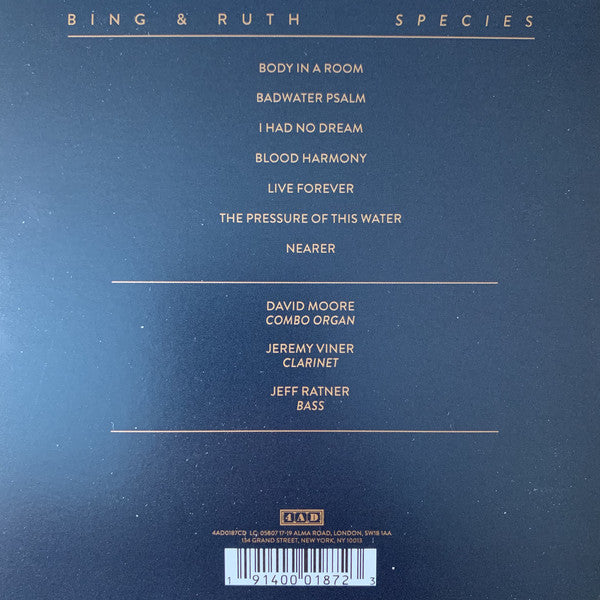 Bing And Ruth : Species (CD, Album)
