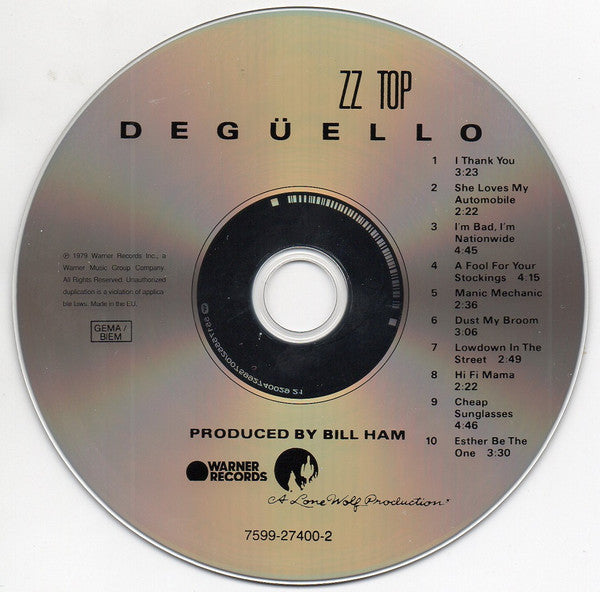 ZZ Top : Degüello (CD, Album, RE, RP, Arv)