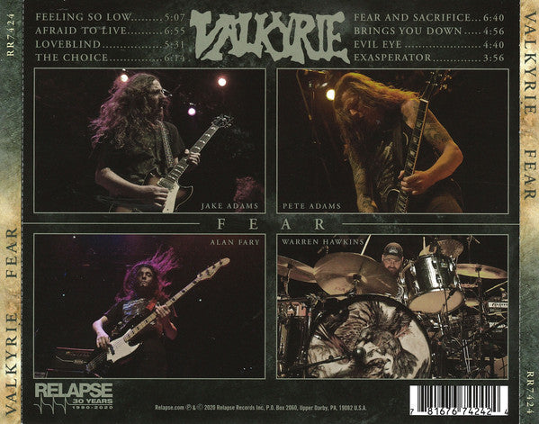 Valkyrie (3) : Fear (CD, Album)