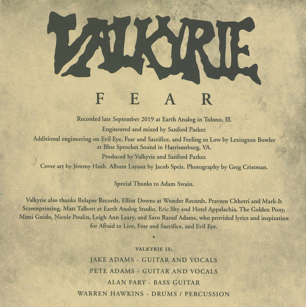Valkyrie (3) : Fear (CD, Album)