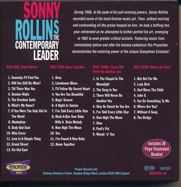 Sonny Rollins : The Contemporary Leader (4xCD, Comp + Box)