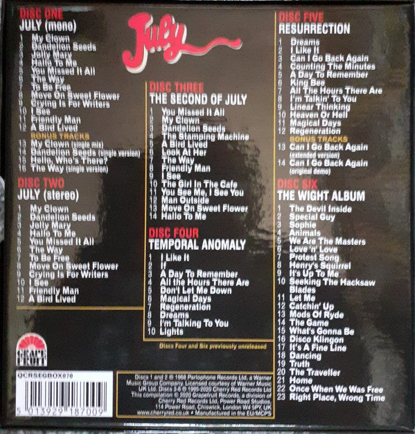July (3) : The Complete Recordings (CD, Album, Mono, RE, RM + CD, Album, RE, RM + CD, )