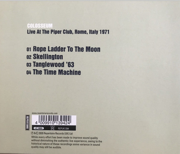 Colosseum : Live At The Piper Club, Rome, Italy 1971 (CD)