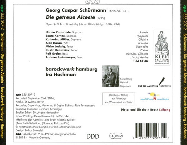 Georg Caspar Schürmann - Barockwerk Hamburg, Ira Hochman : Die Getreue Alceste (CD, Album)
